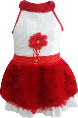 

Fashionitz Girls Midi/Knee Length Party Dress(Red, Sleeveless