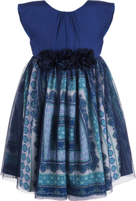 

Toy Balloon Kids Girls Midi/Knee Length Party Dress(Blue, Sleeveless, Royal blue