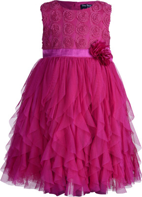 

Toy Balloon Kids Girls Midi/Knee Length Party Dress(Pink, Sleeveless, Hot pink
