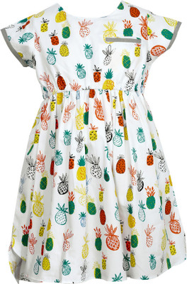 

Bella Moda Girls Midi/Knee Length Casual Dress(Multicolor, Cap Sleeve