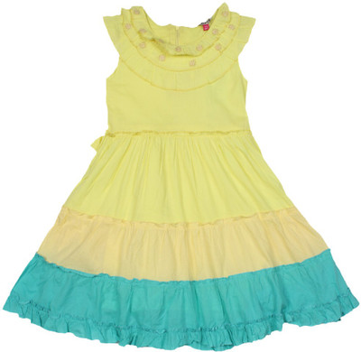 

People Girl's Casual Dress(Yellow, Sleeveless
