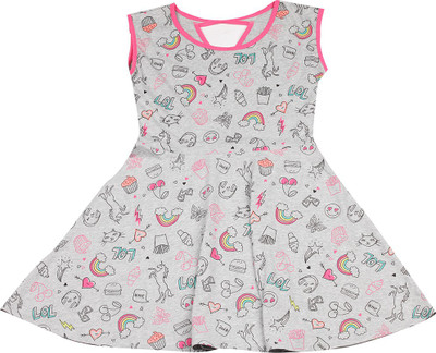 

The Children's Place Girls Midi/Knee Length Casual Dress(Grey, Sleeveless, 1178