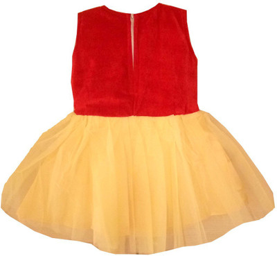 

All About Pink Girls Midi/Knee Length Party Dress(Red, Sleeveless