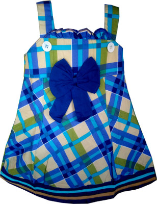 

All About Pink Girls Midi/Knee Length Casual Dress(Blue, Sleeveless