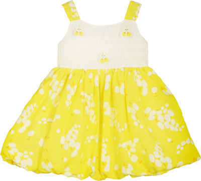 

La Bele Girls Midi/Knee Length Casual Dress(Yellow, Sleeveless