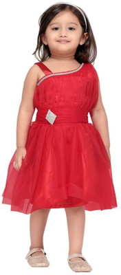 

RTC kids junction Girls Mini/Short Party Dress(Red, Sleeveless