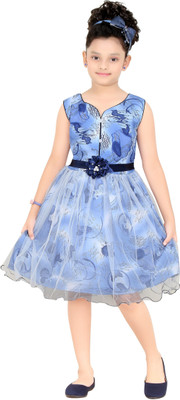 

Trendyy Girls Girls Midi/Knee Length Party Dress(Multicolor, Sleeveless