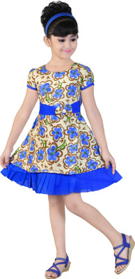 

Golden Girl Girls Midi/Knee Length Casual Dress(Blue, Fashion Sleeve