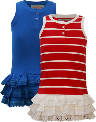 

Kothari Girls Mini/Short Casual Dress(Multicolor, Sleeveless, Multi