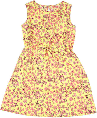

Bare Kids Girls Midi/Knee Length Casual Dress(Yellow, Sleeveless