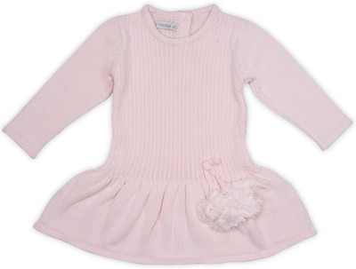

FS Mini Klub Girls Midi/Knee Length Casual Dress(Pink, Full Sleeve
