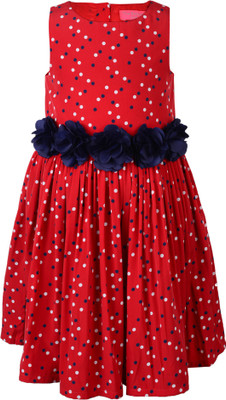 

Toy Balloon Kids Girls Midi/Knee Length Party Dress(Red, Sleeveless