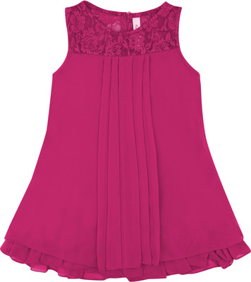 

Hunny Bunny Girls Mini/Short Casual Dress(Pink, Sleeveless, Dark pink