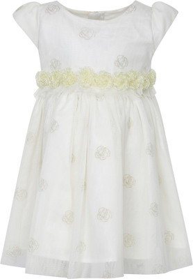 

Life by Shoppers Stop Girls Midi/Knee Length Casual Dress(White, Cap Sleeve, Off white