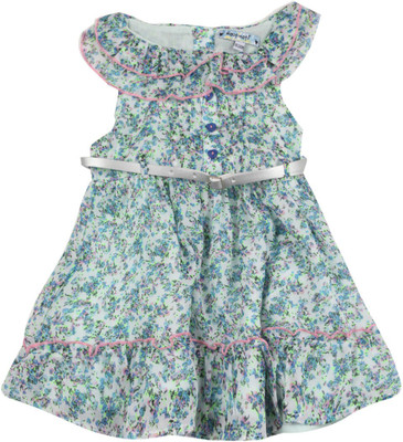 

NautiNati Girls Midi/Knee Length Casual Dress(White, Sleeveless