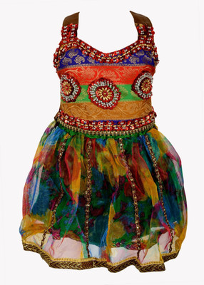 

Glam Quotient Girls Midi/Knee Length Casual Dress(Multicolor, Sleeveless)
