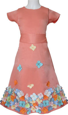 

ShuSamSmith Girls Maxi/Full Length Party Dress(Pink, Cap Sleeve, Pretty peach