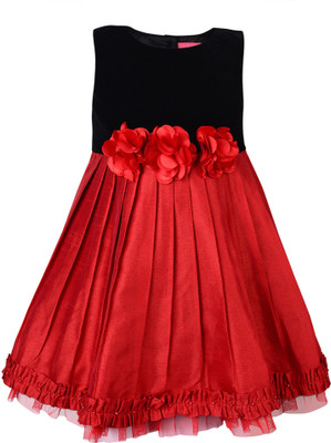 

Toy Balloon Kids Girls Midi/Knee Length Party Dress(Black, Sleeveless