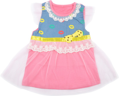 Kiwi Girls Midi/Knee Length Casual Dress(Multicolor, Cap Sleeve