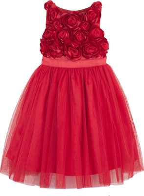 

Toy Balloon Kids Girls Midi/Knee Length Party Dress(Red, Sleeveless