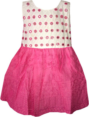

All About Pink Girls Midi/Knee Length Casual Dress(Pink, Sleeveless