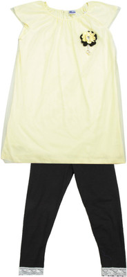 

612 League Girls Mini/Short Casual Dress(White, Cap Sleeve, Off white