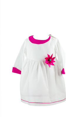 

page3baby Girls Midi/Knee Length Party Dress(White, Full Sleeve