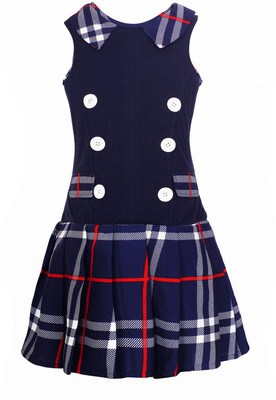 

Naughty Ninos Girls Midi/Knee Length Casual Dress(Dark Blue, Sleeveless, Navy