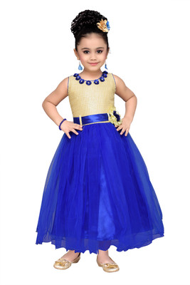 

Adiva Girls Maxi/Full Length Party Dress(Blue, Sleeveless, Royal blue
