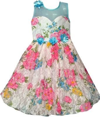 

All About Pink Girls Maxi/Full Length Party Dress(Blue, Sleeveless