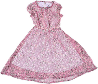 

Allen Solly Junior Girls Midi/Knee Length Casual Dress(White, Half Sleeve, Green