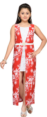

Hunny Bunny Girls Maxi/Full Length Party Dress(Red, Sleeveless