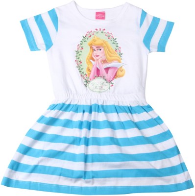 

Disney Princess Girls Midi/Knee Length Casual Dress(White, Half Sleeve, Turquoise/white