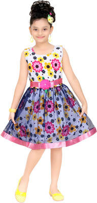 

Trendyy Girls Girls Midi/Knee Length Party Dress(Multicolor, Sleeveless