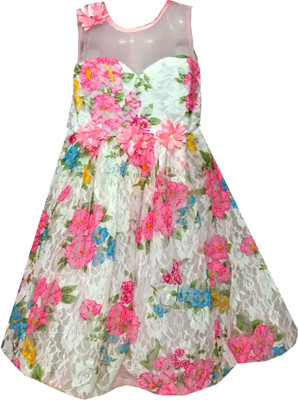 

All About Pink Girls Maxi/Full Length Party Dress(Pink, Sleeveless