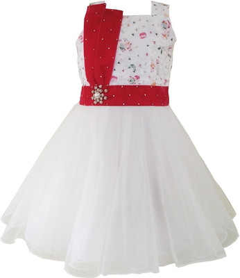

Angel Wears Girls Midi/Knee Length Party Dress(White, Sleeveless