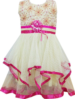 

Fashionitz Girls Maxi/Full Length Party Dress(Pink, Sleeveless