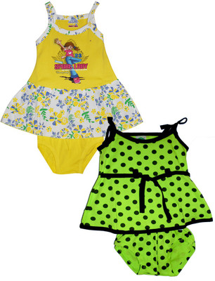 

Cute Raskals Girls Midi/Knee Length Casual Dress(Yellow, Sleeveless