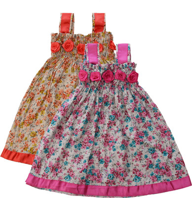 

RoopRahasya Girls Midi/Knee Length Party Dress(Red, Sleeveless