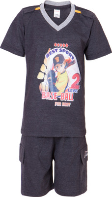 

Ultra Fit Romper For Boys Casual Self Design Cotton(Grey)