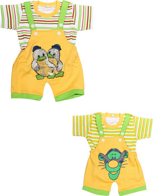 

Babeezworld Dungaree For Boys & Girls Casual Printed Cotton(Multicolor, Pack of 2, Multicolour