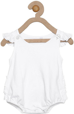 

Hypernation Romper For Girls Casual Solid Cotton(White, Pack of 1