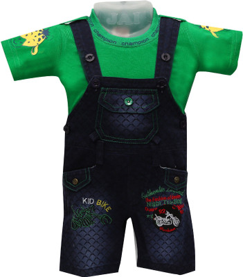 

Baloons Dungaree For Boys & Girls Party Embroidered Cotton(Multicolor, Pack of 1, Green