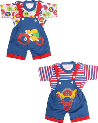 

Babeezworld Dungaree For Boys & Girls Casual Printed Cotton(Multicolor, Pack of 2, Multicolour