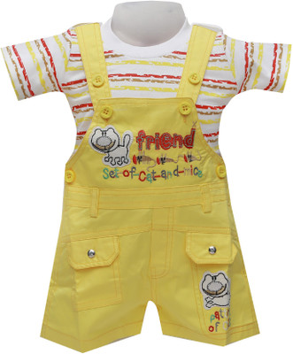 

Baloons Dungaree For Boys & Girls Casual Embroidered Cotton(Multicolor, Pack of 1, Yellow