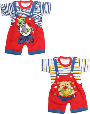 

Babeezworld Dungaree For Boys & Girls Casual Printed Cotton(Multicolor, Pack of 2, Multicolour