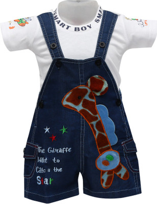 

Baloons Dungaree For Boys & Girls Party Applique Cotton(White, Pack of 1