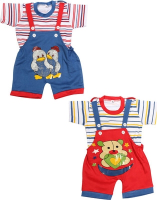 

Babeezworld Dungaree For Boys & Girls Casual Printed Cotton(Multicolor, Pack of 2, Multicolour