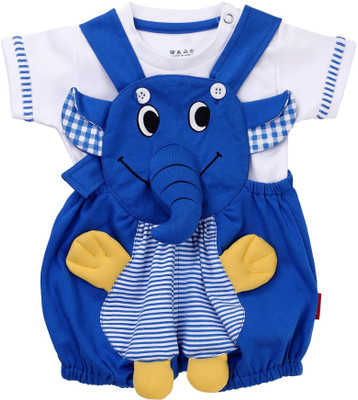 

NammaBaby Dungaree For Boys & Girls Animal Print Cotton(Blue, Pack of 1