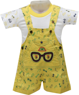 

Baloons Dungaree For Boys & Girls Party Applique Cotton(Multicolor, Pack of 1, Yellow